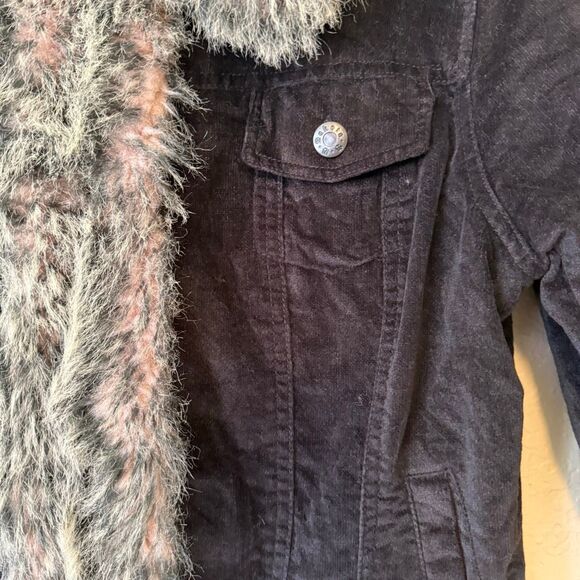 Vintage BB Dakota Black Cotton Velour Faux Fur Penny Lane Jacket Sz M/L Y2K - Picture 4 of 12